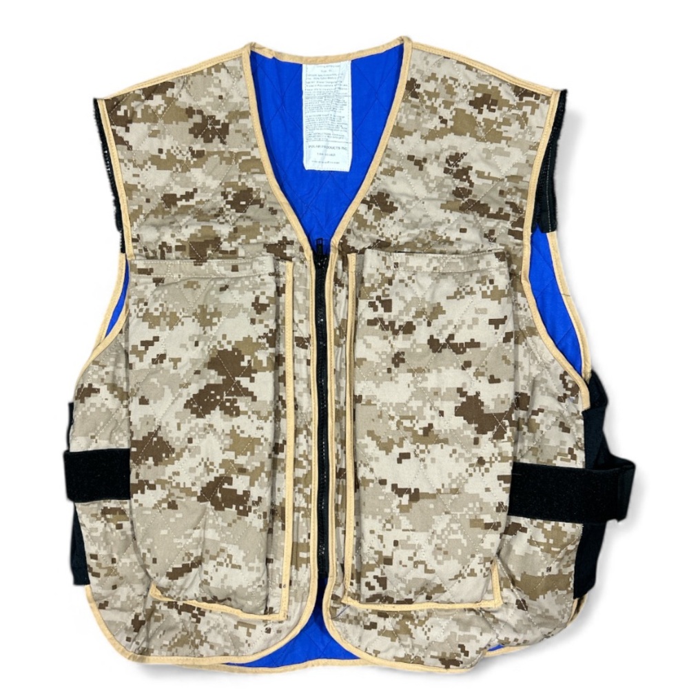 Polar Products  Military Cooling Vest with Blue Lining, 4 cool packs size XL
